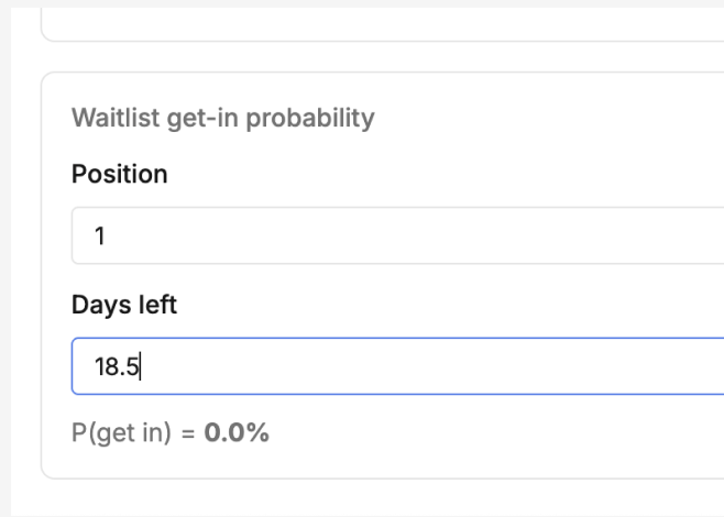 Enrollment probability widget